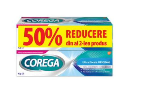 Poza cu Corega Ultra fixare - 40 grame (pachet promo -50% reducere la al doilea produs)