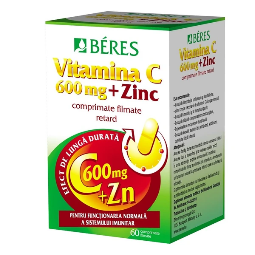 beres vitamina c retard 600mg+zn ctx60 cpr