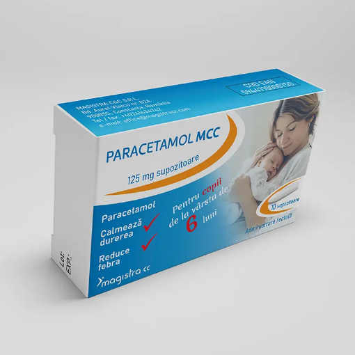 Poza cu Paracetamol MCC 125mg - 10 supozitoare Magistra