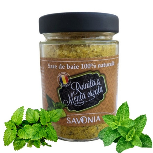 Poza cu savonia sare de baie roinita+menta creata 350g