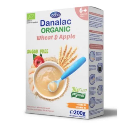 danalac bio organic cereale grau si mar 6 m+ 200g fara zahar