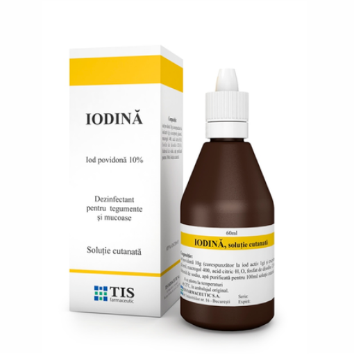 Iodina 100mg/ml solutie cutanata - 100ml Tis Farmaceutic