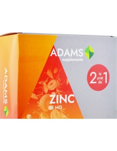 Poza cu Adams Vision Zinc 15mg - 30 comprimate (pachet promo 1+1)